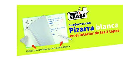 Pack 4+1 Cuadernos Folio(A4) Oxford. Tapa Extradura Write&Erase. 80 Hojas cuadrícula 4x4. Surtido tendencia