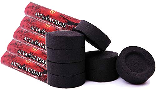 [Pack] 5 Rollos de carbón para cachimba, Shisha, Hookah, narguile e incensario (50 Pastillas)