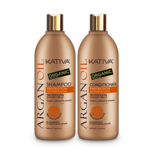 Pack Kativa Argan Oil Champu 500 ml + Acondicionador 500 ml Sin Sulfatos Sin Sal