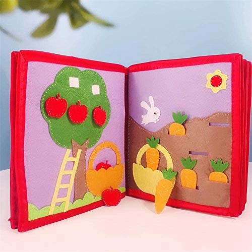 Paelf Tranquila sensación de Libro, el Libro de Tela no Tejida Libro de imágenes de educación temprana del Desarrollo cognitivo Manual del Libro en Tres Dimensiones de los niños,25 * 21 * 9cm