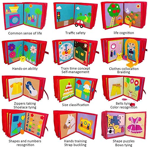 Paelf Tranquila sensación de Libro, el Libro de Tela no Tejida Libro de imágenes de educación temprana del Desarrollo cognitivo Manual del Libro en Tres Dimensiones de los niños,25 * 21 * 9cm