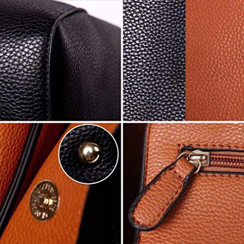 Pahajim moda bolso bandolera mujer grande cuero mujer bolsos tote bolsos impermeables mujer bolso shopper de viaje mujer bolsos para libros bolsos de marca mujer (Negro)