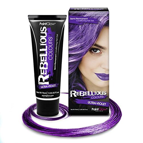 Paintglow - Rebellious Colours - Tinte de Pelo Semi-Permanente, Ultra Violeta, 70 ml- 1 unidad
