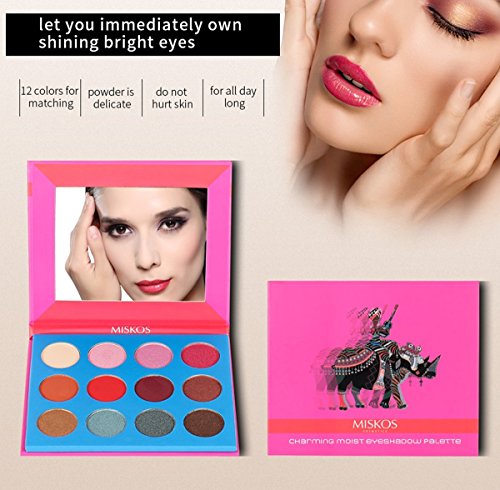 Paleta 12 de sombras de ojos, de MISKOS, con tonos «nude» naturales y de efecto ahumado: 4 mate y 8 brillante, 18 g