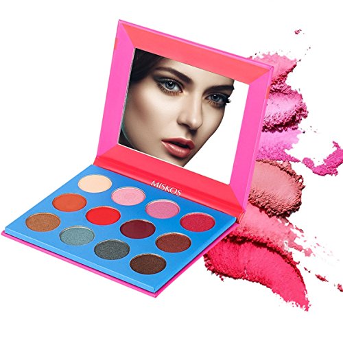 Paleta 12 de sombras de ojos, de MISKOS, con tonos «nude» naturales y de efecto ahumado: 4 mate y 8 brillante, 18 g