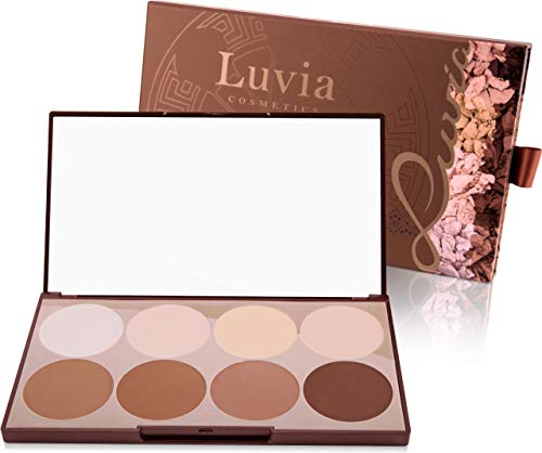 Paleta Contorno Profesional en polvo – 8 colores en un único Kit con tonos para contorno, polvo fijador y iluminador – Palette Contouring con Cosméticos Nutritivos Veganos