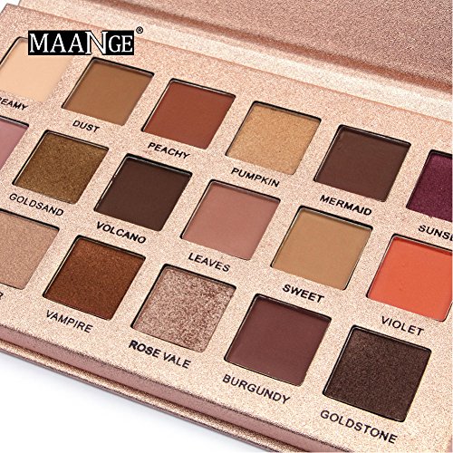 Paleta de sombras de ojos 18 colores Mate Brillo Multicolor Paletas de sombras de ojos Polvo de larga duración Maquillaje Smoky Cosmetic Eyes Tool(Rose Gold)