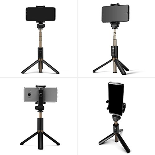 Palo Selfie Trípode con Control Remoto para iPhone 6 6s 7 7plus Android Samsung Galaxy de 3.5-6 Pulgadas - BlitzWolf 3 en 1 Monópode Extensible Mini Selfie Stick Bolsillo Inalámbrico 360° Rotación