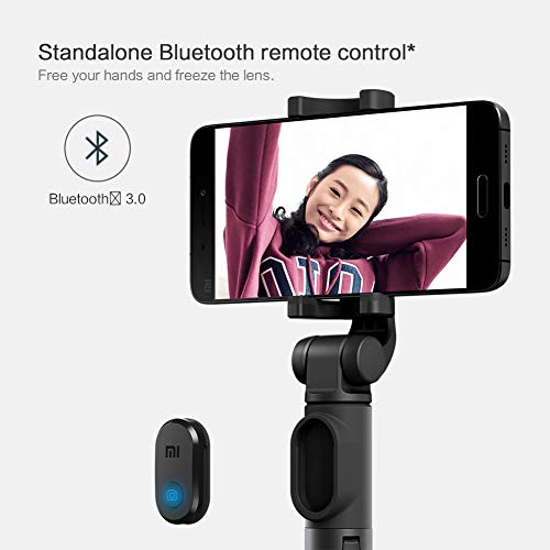 Palo Selfie, Xiaomi Móvil Palo Selfie Trípode Bluetooth con Wireless Remoter, 360 ° Rotación Extensible Palo Selfie Trípode para Pantalla de 3.5-6 pulgadas, Xiaomi Huawei, iPhone, Smasung (Negro)