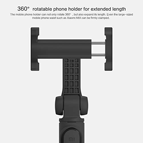 Palo Selfie, Xiaomi Móvil Palo Selfie Trípode Bluetooth con Wireless Remoter, 360 ° Rotación Extensible Palo Selfie Trípode para Pantalla de 3.5-6 pulgadas, Xiaomi Huawei, iPhone, Smasung (Negro)