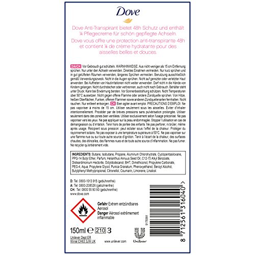 Paloma ir fresca - Desodorante Spray - granada y limón-Verbena Perfume - 150 ml - Paquete de 6