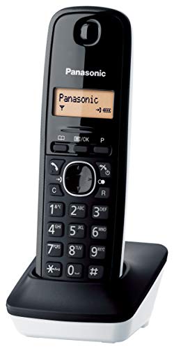 Panasonic KX-TG1611, Teléfono Fijo Inalámbrico (LCD, Identificador de Llamadas, Agenda de 50 Números, Tecla de Navegación, Alarma, Reloj), DECT, Blanco