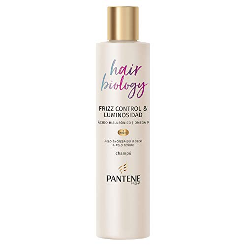 Pantene Pro-V Hair Biology Frizz Control & Luminosidad Champú 250 ml, Para Pelo Encrespado O Seco Y Pelo Teñido