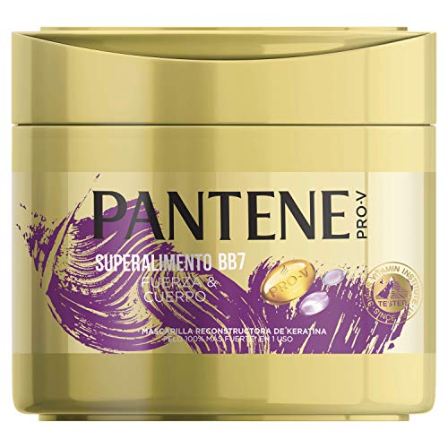 Pantene Pro-V Superalimento Fuerza&Cuerpo, Mascarilla Capilar de Queratina para Pelo Dañado y Frágil, 300 ml