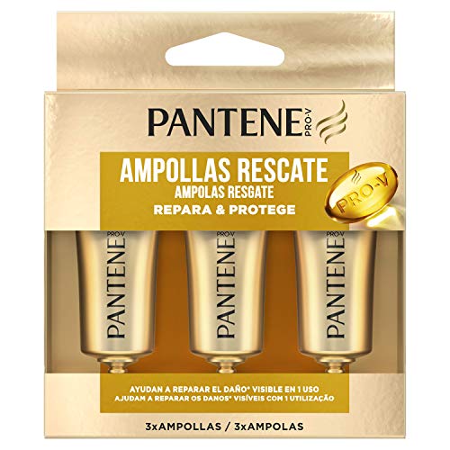 Pantene Repara y Protege, Mascarilla Hidratante Cabello, Ampolla Rescate, Tratamiento Intensivo Pelo Seco y Dañado, Repara el Daño en 1 Uso - Pack Ahorro 9 x 15 ml, 3 X 3 X 15 ml, pelo más fuerte