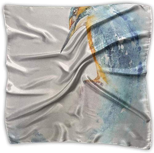 Pañuelo de acuarela de oveja con orejas azules y ojeras de Kingfisher de poliéster con bolsillo cuadrado mulipurpose de seda, impresión delicada