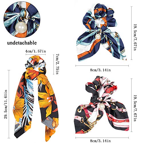 Pañuelos para el Pelo, Comius 8 Pcs Pañuelo para el cabello Scrunchies Bandas Elásticos Del Pelo Multi Patron Bufanda Cuello Accesorios Pelo Mujer Chica (B)