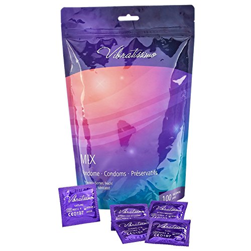 Paquete de 100 preservativos variados VIBRATISSIMO para una sensación auténtica, real y extra húmeda