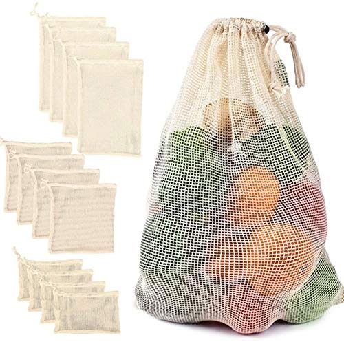 Paquete de algodón Bolsillo de supermercado Pan Fruta Vegetal Arroz Bolsa de Compras Bolsa de Compras ecológica Bolsillo de Tela de algodón (Beige (28 * 33)