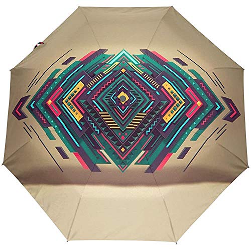 Paraguas a Prueba de Viento Retor Auto Abrir Cerrar 3 Plegable Golf Fuerte Duradero Viaje Compacto Sombrilla-N9-Z7