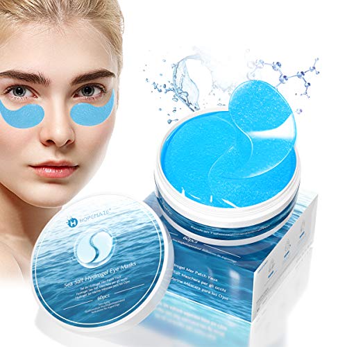 Parches para los Ojos de Sal Marina, Máscara para los Ojos Antiedad con Colágeno, Contorno de Ojos Antiarrugas, Parches Ojos Hidratante Elimina las Ojeras, Bolsas, Anti Arrugas de Ojos 60Pcs