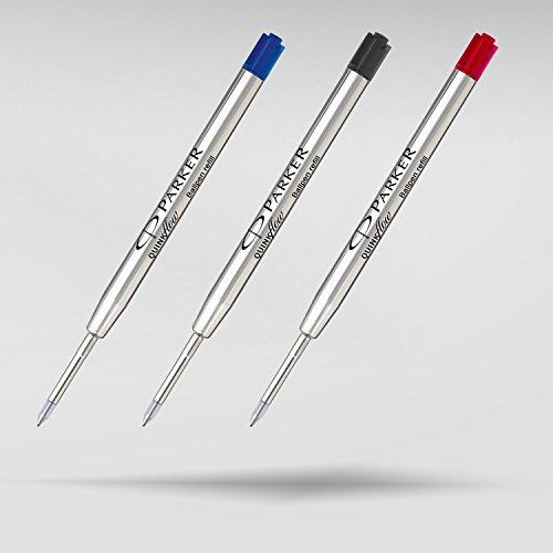 PARKER QUINKflow Recambios de tinta para bolígrafos | punta mediana | tinta azul | paquete de 3