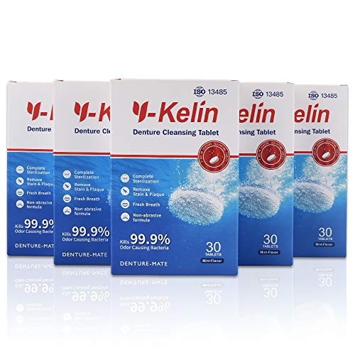 Pastillas limpiadoras para dentaduras Y-Kelin (180 tabletas)