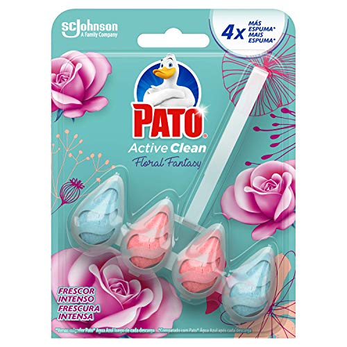 Pato Active Clean - Colgador wc, frescor intenso, perfuma limpia y desinfecta, aroma Floral Fantasy