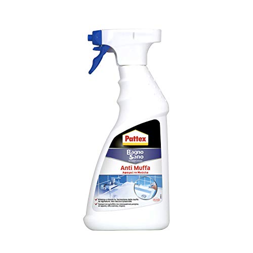 Pattex - Baño Sano, antimoho, spray higienizante, bactericida en spray de cloro activo para fugas y sanitarios, spray antimoho para sellados siempre desinfectados, 1 x 500 ml