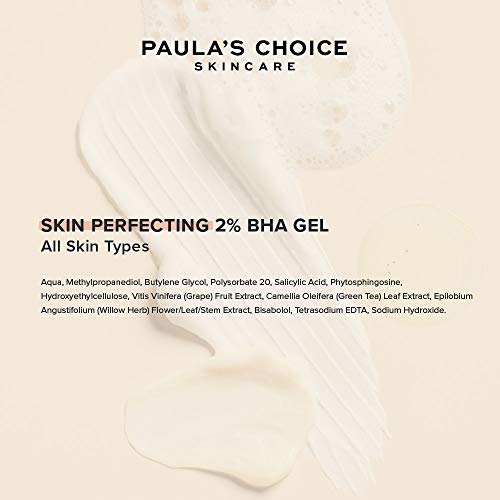 Paula’s Choice Skin Perfecting 2% BHA Gel Exfoliante - Peeling Facial Reduce Puntos Negros, Poros y Acne - con Ácido Salicílico & Bisabolol - Todos Tipos de Piel - 100 ml