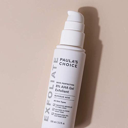 Paula's Choice Skin Perfecting 8% AHA Gel Exfoliante - Peeling Facial Antiarrugas y Combate las Manchas - con Acido Glicolico & Pantenol - Todos Tipos de Piel - 100 ml