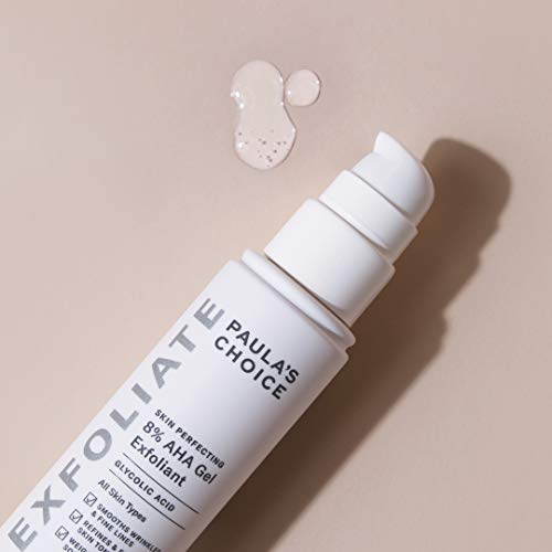 Paula's Choice Skin Perfecting 8% AHA Gel Exfoliante - Peeling Facial Antiarrugas y Combate las Manchas - con Acido Glicolico & Pantenol - Todos Tipos de Piel - 100 ml