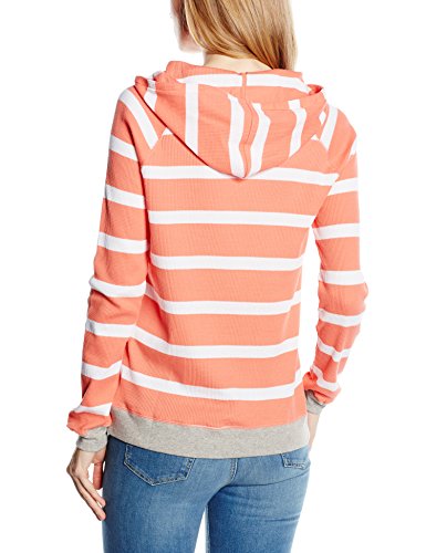 PDH Sport active - Sudadera raya con capucha para mujer, color naranja/blanco, talla XS