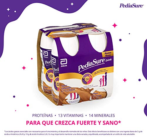 PediaSure Pack de 2 Complemento Alimenticio para Niños con Proteínas, Vitaminas y Minerales, Sabor Chocolate - 850 gr + 4 x 200 ml