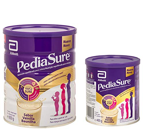 PediaSure Pack de 2 Complemento Alimenticio para Niños con Proteínas, Vitaminas y Minerales, Sabor Vainilla - 850 gr + 400 gr