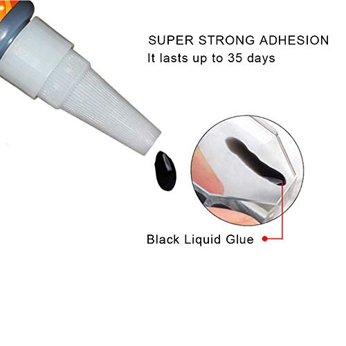Pegamento de extensión de pestañas, extensión semipermanente negro adhesivo para pestañas para uso profesional 15 g