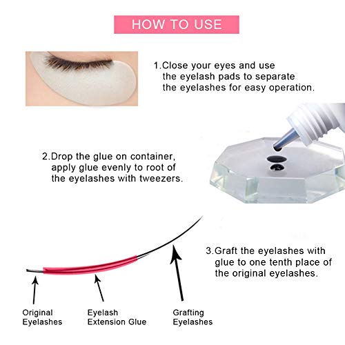 Pegamento de extensión de pestañas, extensión semipermanente negro adhesivo para pestañas para uso profesional 15 g