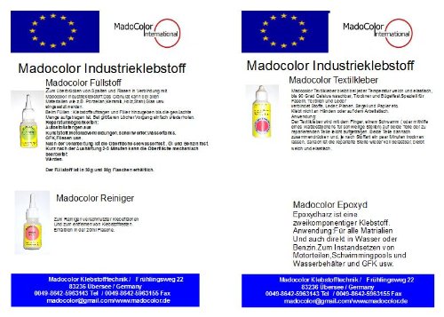 Pegamento industrial dental Madocolor para pegar yeso y casi todos los otros materiales 10 g. Pega casi todos los materiales.