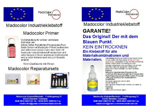 Pegamento industrial dental Madocolor para pegar yeso y casi todos los otros materiales 10 g. Pega casi todos los materiales.