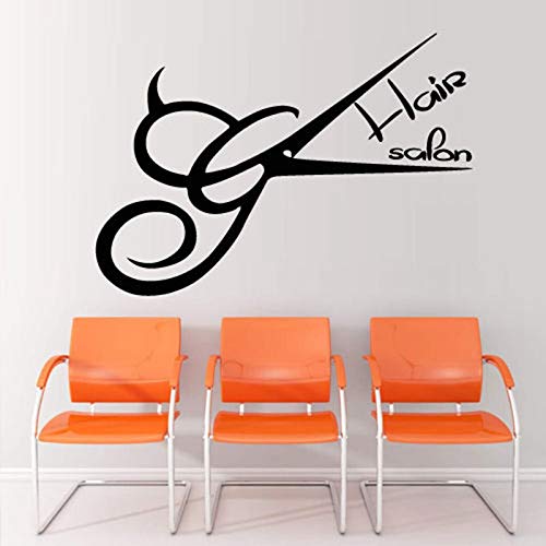 Peluquería creativa Peluquería Salón de belleza Barbería Papel pintado DIY Vinilo extraíble Decoración para el hogar Arte Pegatinas de pared 84 * 120 cm