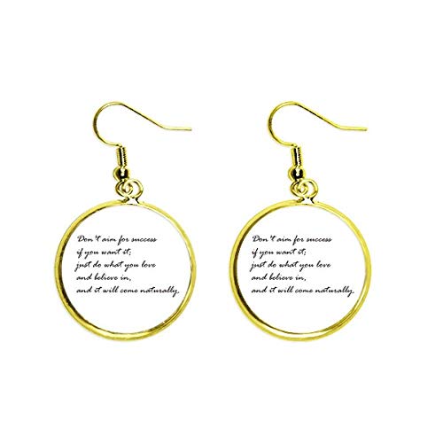 Pendientes colgantes con texto en inglés «Don't Aim For Success If You Want It Ear» para mujer