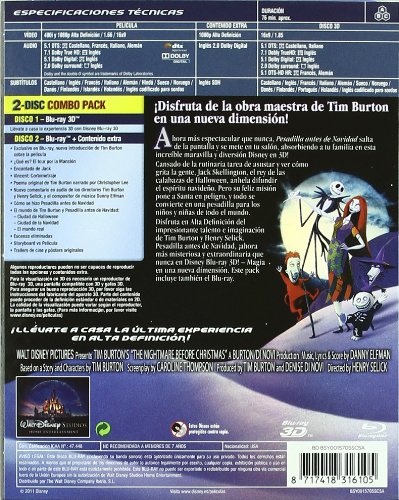 Pesadilla Antes De Navidad (BD 3D + BD) [Blu-ray]