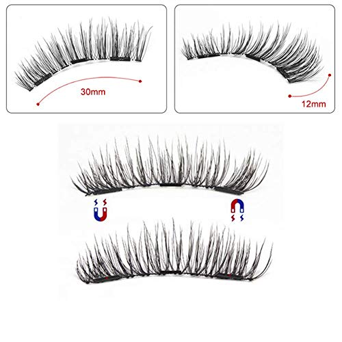 Pestañas Magneticas,3D Pestañas Postizas Naturales Magnéticas Reutilizables Con 4 Imanes Kit Pestaña