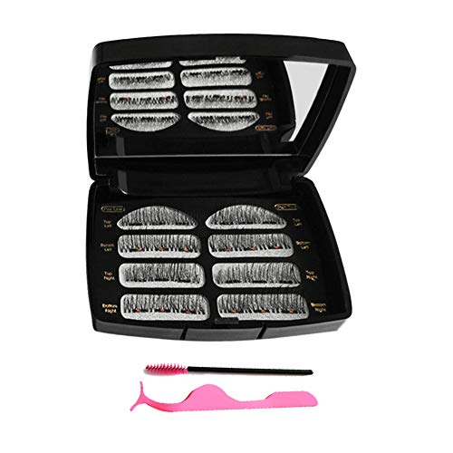 Pestañas Magneticas,3D Pestañas Postizas Reutilizables, Pestañas Postizas Naturales Magnéticas Kit Pestañas con Rizador de Pestañas