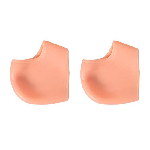 Pgige - Protector de talón de Gel de Silicona para 2 Piezas, Protectores de Talones agrietados, Alivio del Dolor (Color de la Piel)