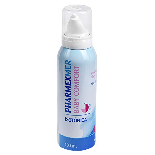 Pharmexmer Baby Comfort Spray nasal Isotónica, Agua de mar para el lavado y la higiene nasal diaria, Para niños y bebés a partir de 6 meses, 100 ml
