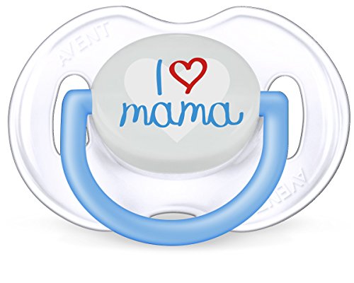 Philips Avent Classic - Set de 2 chupetes decorados, para niños de 0 a 6 meses, color Azul Translúcido