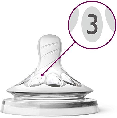 Philips Avent SCF043/27-2 - Tetinas natural flujo medio, 3m+, con 2 agujeros