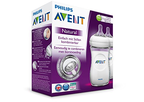 Philips Avent SCF693/27 - Pack de 2 biberones, tetina suave y flexible, anticólicos, PP 0% BPA, 260 ml, color transparente