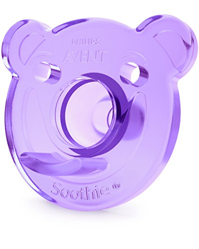 Philips Avent Soothie - Pack de 2 Chupetes calmantes de silicona médica, sin BPA, de 0 a 3 meses, niña, color morado y rosa